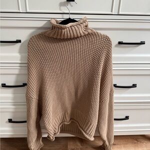 Cozy Tan Turtleneck Sweater
